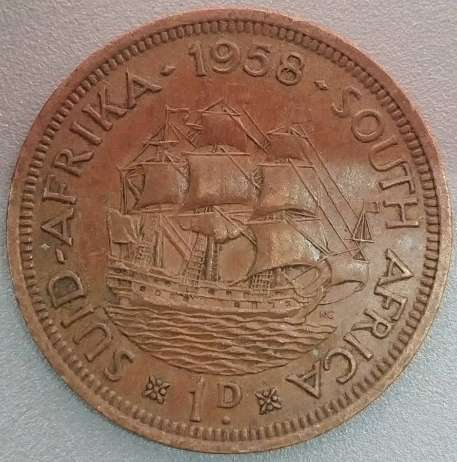 1958     PENNY  COIN        SA                       SUN17880