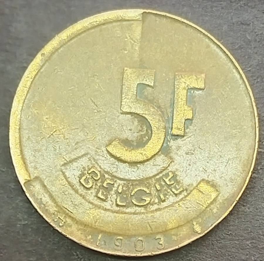1993  5 Francs  COIN      Belgium          SUN17899~