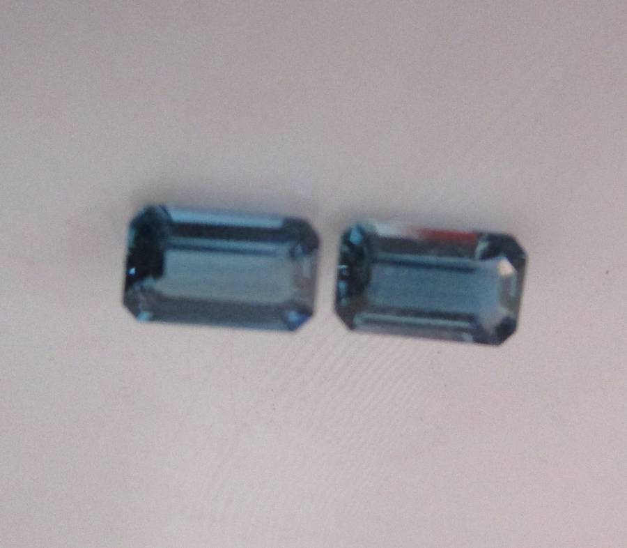 2 pieces, 6.00 x 4.00 mm Octagonal cut Blue Topaz T.W.1.46ct.