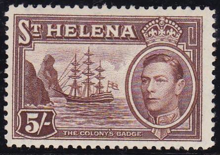 ST. HELENA - 1938 KGVI, 5/ FINE M/M SINGLE - CV:R460