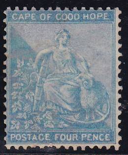 COGH - 1864-1877 STAMP, 4D BLUE WITH OUTER FRAME LINE, FAIR M/M - CHEAPEST CV:R4500