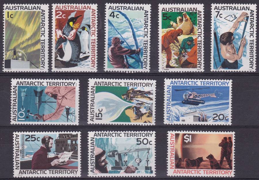AUSTRALIAN ANTARCTIC TERRITORY - SET OF SINGLES TO 1 DOLLAR, FINE U/M - CV:R870