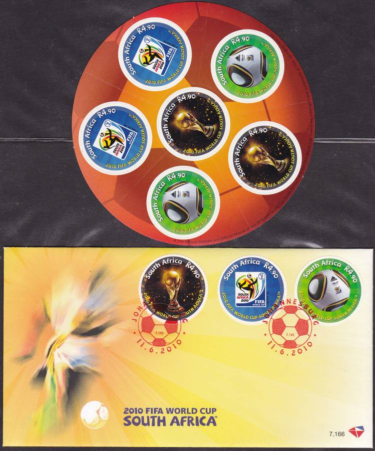 RSA - 2010 FIFA WORLD CUP SOUTH AFRICA, FDC 7.166 WITH U/M MINISHEET - ALL FINE