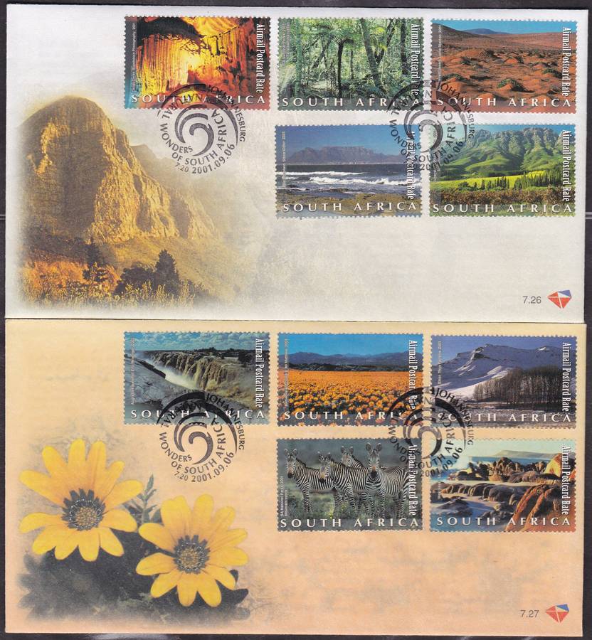 RSA - NATURAL WONDERS OF SOUTH AFRICA, FDC SET 7.26 + 7.27 - FINE AS NEW