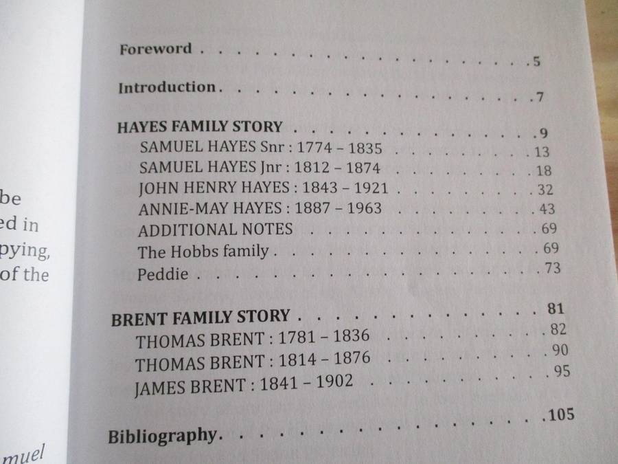 SIGNDE.Two 1820 Settler families: Brent and Hayes  One line of descent Avon Pickering