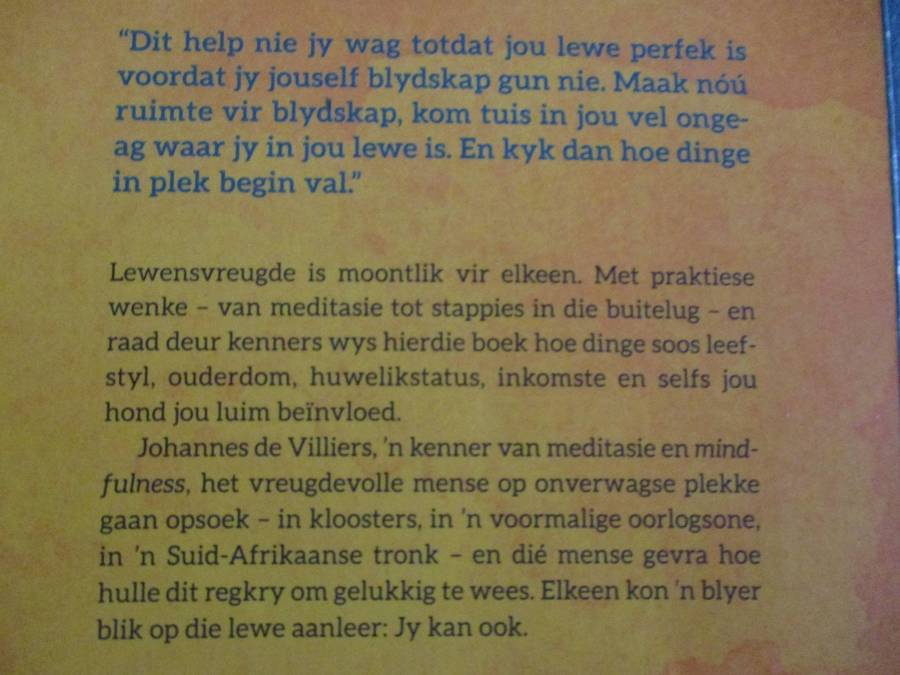 Blydskap - Mindfulness-wenke vir 'n vreugdevolle lewe. Johannes de Villiers
