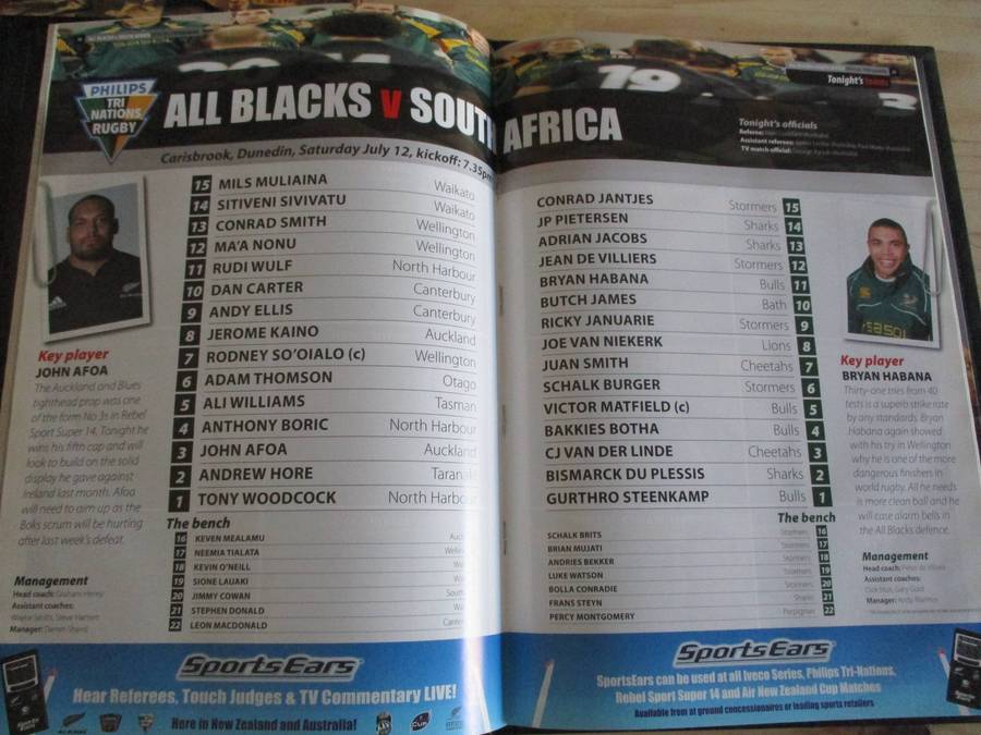 ALL BLACKS vs SPRINGBOKS - Carisbrook July 12th 2008 Souvenir Programme (De Luxe)