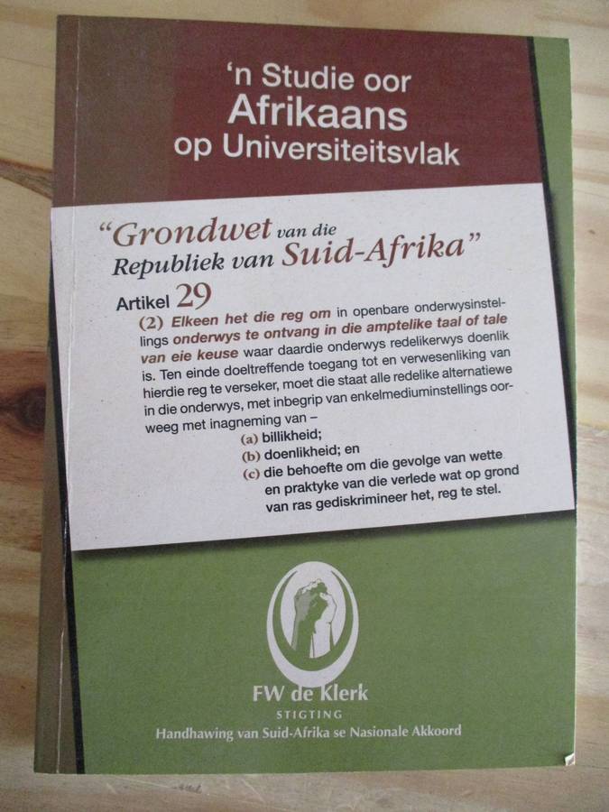 'n Studie oor Afrikaans op Universiteitsvlak - FW de Klerk Stigting