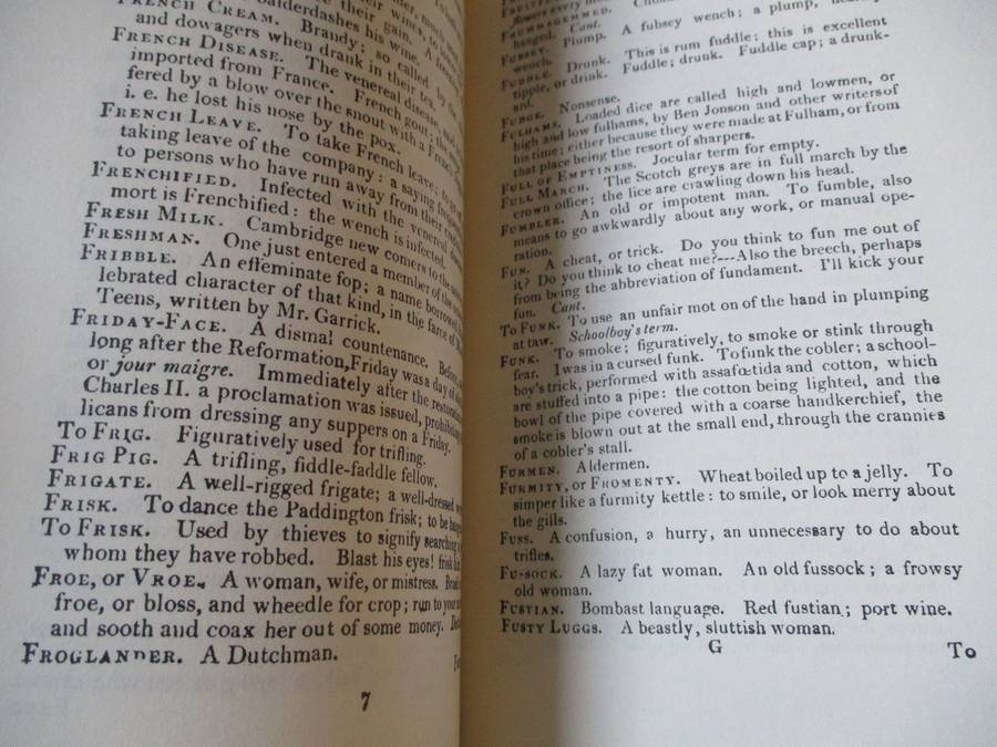 1811 Dictionary of the Vulgar Tongue