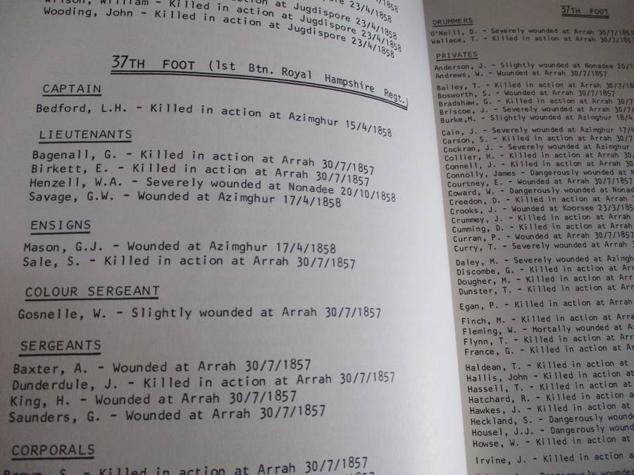 Casualty Roll of the Indian Mutiny 1857-59  compiled by I.T. Tavender