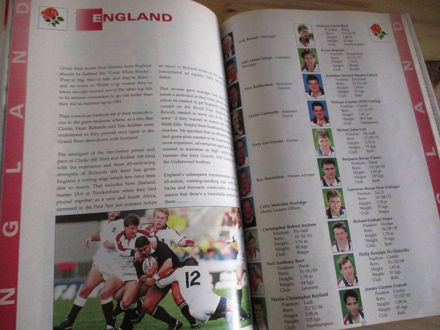 1995 RUGBY WORLD CUP Official Souvenir Programme