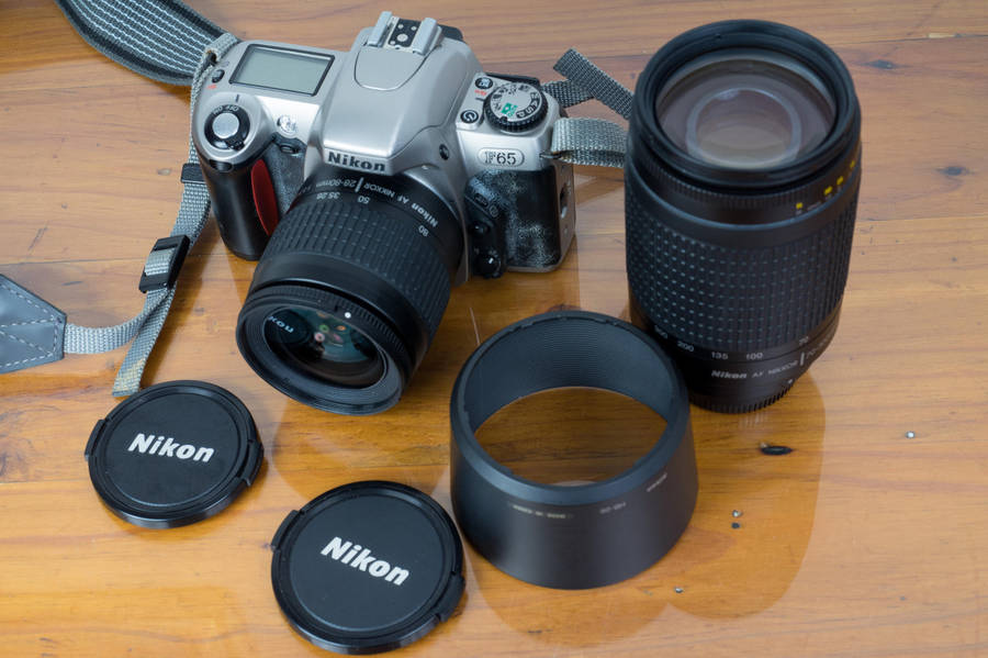 Nikon F65 35mm Film SLR Camera with Two Zoom Lenses