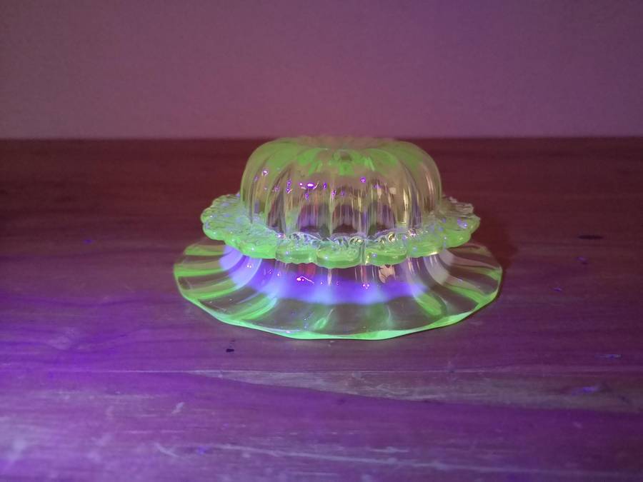 Small hand blown Uranium glass bowl
