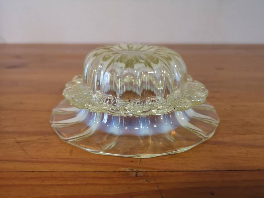 Small hand blown Uranium glass bowl