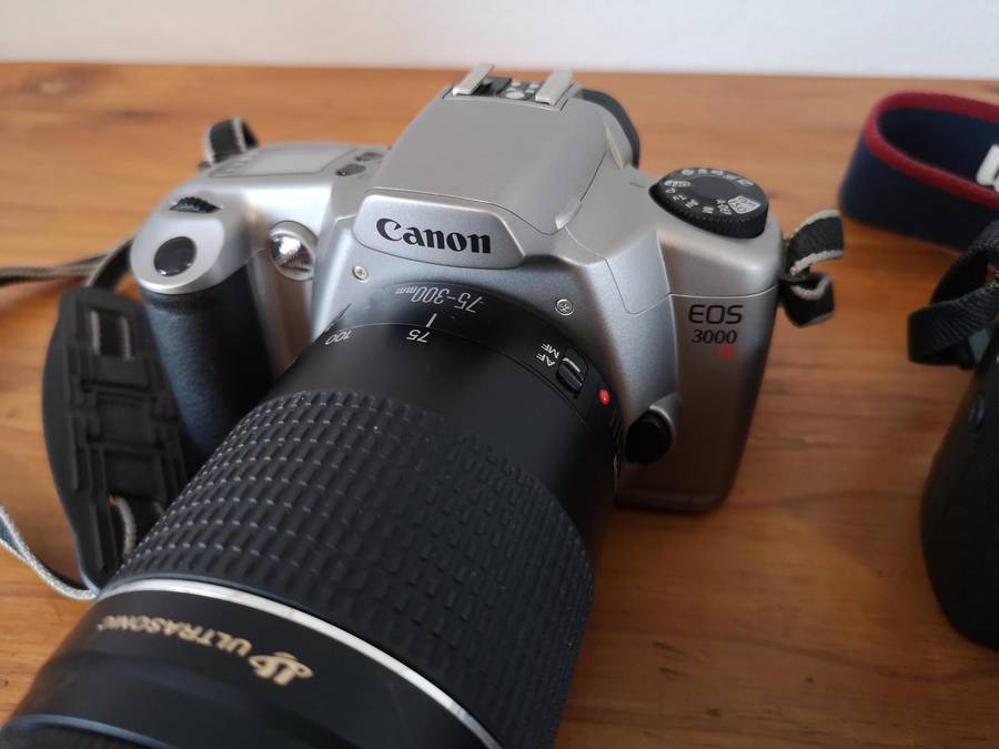 Two Canon EOS 35mm film cameras