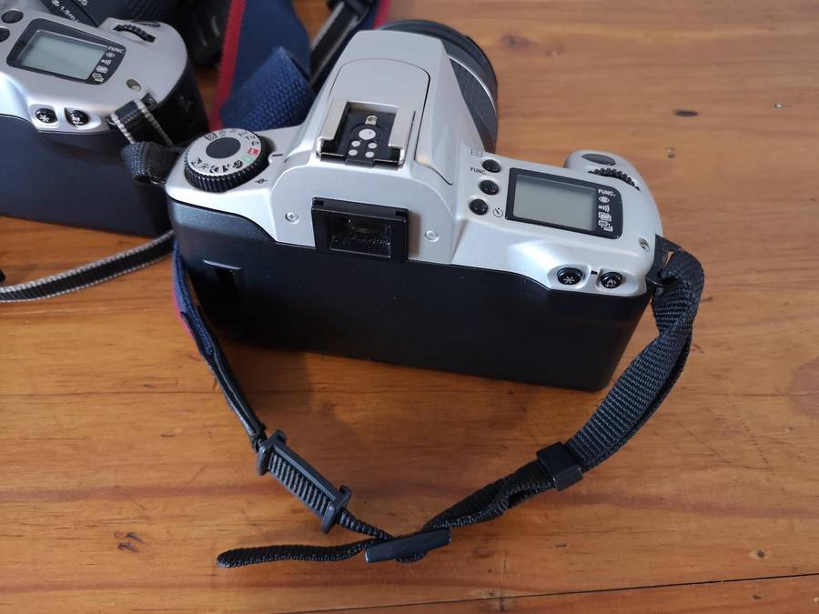 Two Canon EOS 35mm film cameras