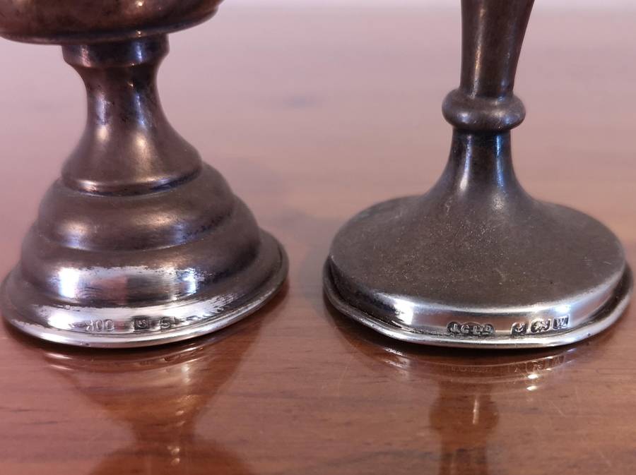 Two small old hallmarked sterling silver trophies