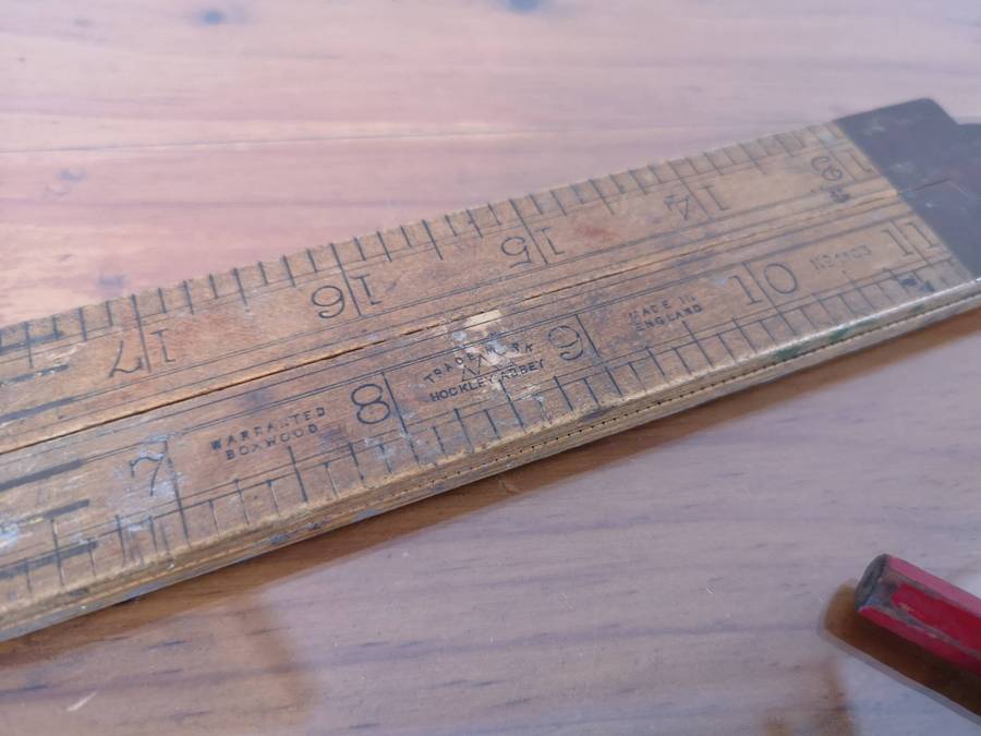 Small lot of vintage brass & wood tools