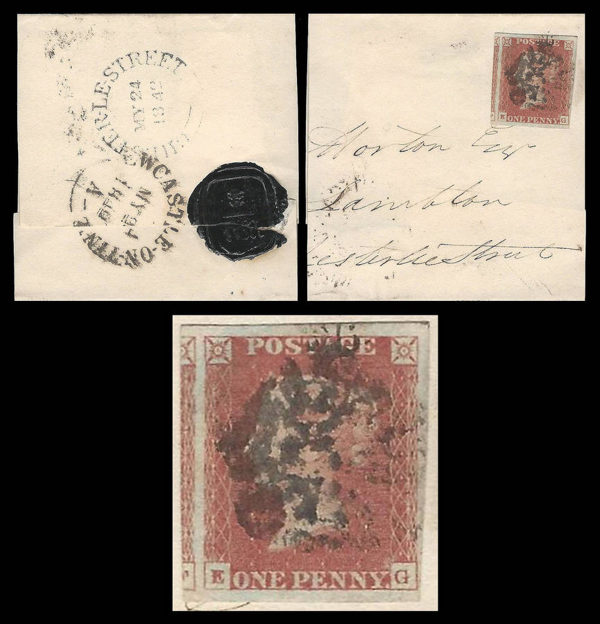Great Britain.  1841.  SG 8L , 9L.  Penny Red on part wrapper as per scan.