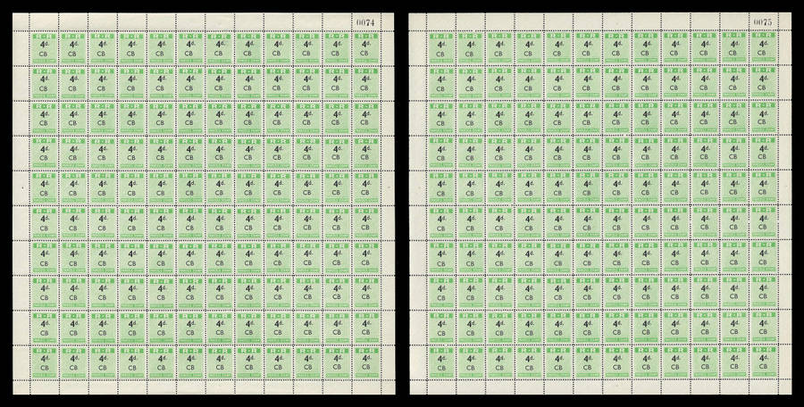Rhodesia Railways  Chisamba, Northern Rhodesia. 2 x Complete Sheets with consecutive sheet numbers.