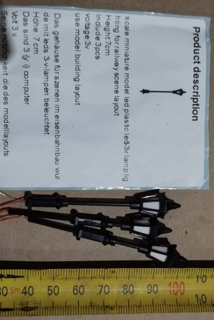 3 x Street Lamps with LED - HO Scale