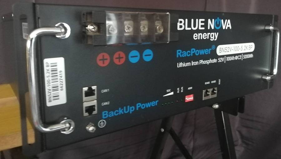 Blue Nova Energy RacPower Lithium Iron Phosphate 52V-100Ah@C2-5200Wh - BN52-100-5.2K BP