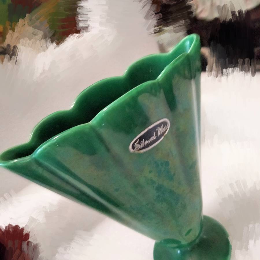 RARE Silwood Ware S.A. Scallop edges+ body Underglaze Green LOOK At My BUY NOW listings NO WAITING