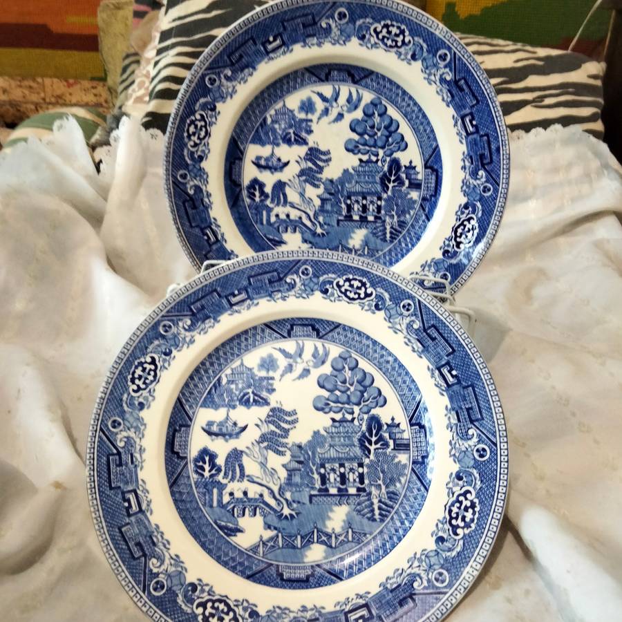 ENGLAND Old Willow Alfred Meakin Ceramic Plate c1930/40 Wall or cabinet Plates