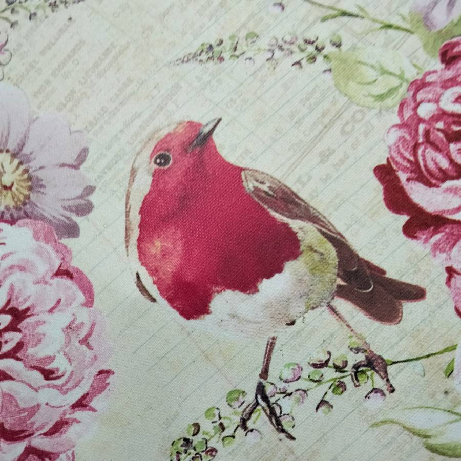 PAINTING Bird + floral scene-Canvas stretched over wood frame LOOK At My BUY NOW LISTING NO WAITING