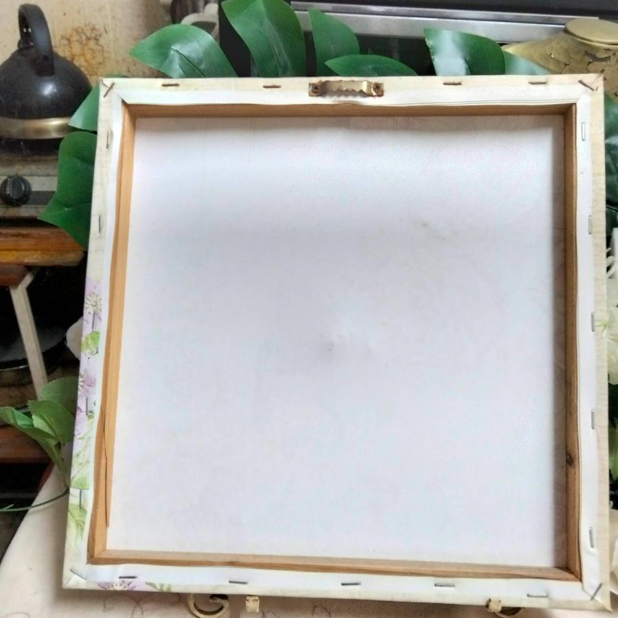 PAINTING Bird + floral scene-Canvas stretched over wood frame LOOK At My BUY NOW LISTING NO WAITING
