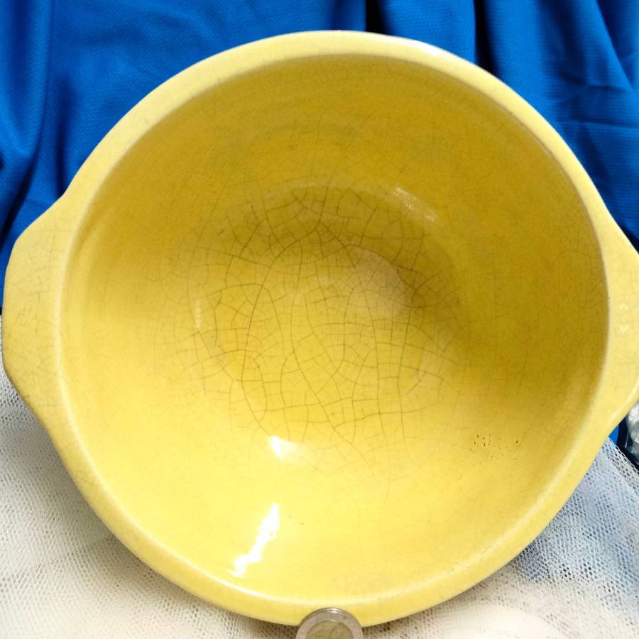 Plant holder decor Mixing Bowl chips crazing cracks LOOK At My BUY NOW  NO WAITING