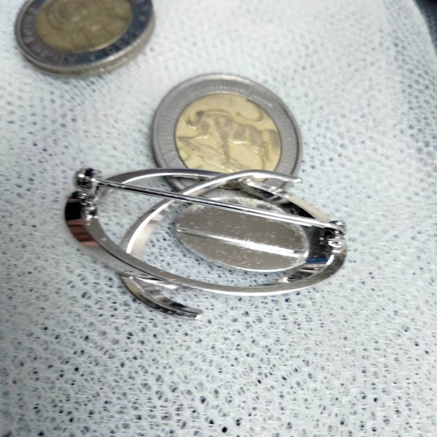 Brooch MODERNIST Abalone Paua Mother of Pearl - stainless steel