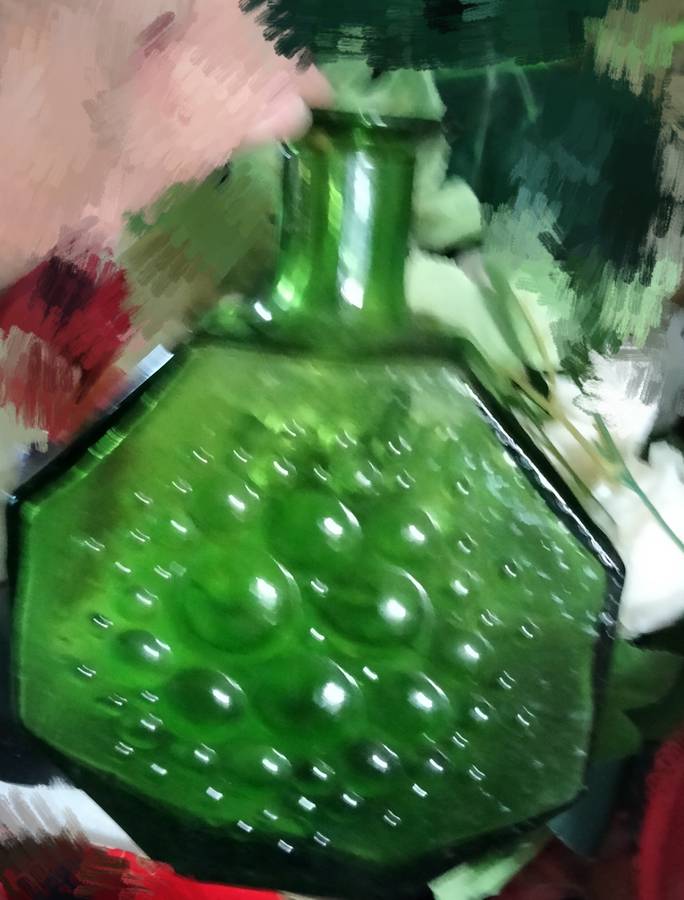 Vase 1 RIIHIMAKI Glass Moss Green #1720 Nanny Still Stella Polaris LOOK at my BUY NOW- NO WAITING