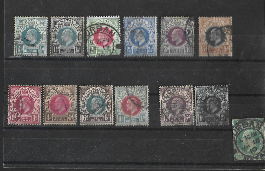 Natal 1902 ,1904 ,1908 Waternark Crown/CA Multicrown/CA Multicrown/CA embossed 1/2d all used