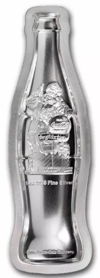 Coca-Cola® 1 Oz Silver Shaped Bottle in Stylish Tin Box With Certificate