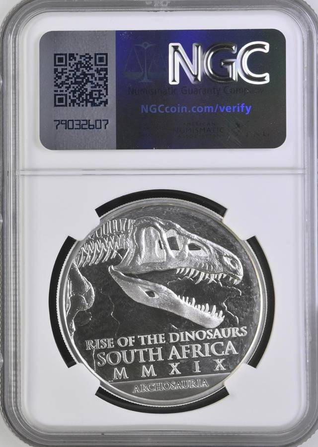 RSA: Silver R25 (1oz) Dinosaurs 2019 MS 69 NGC.