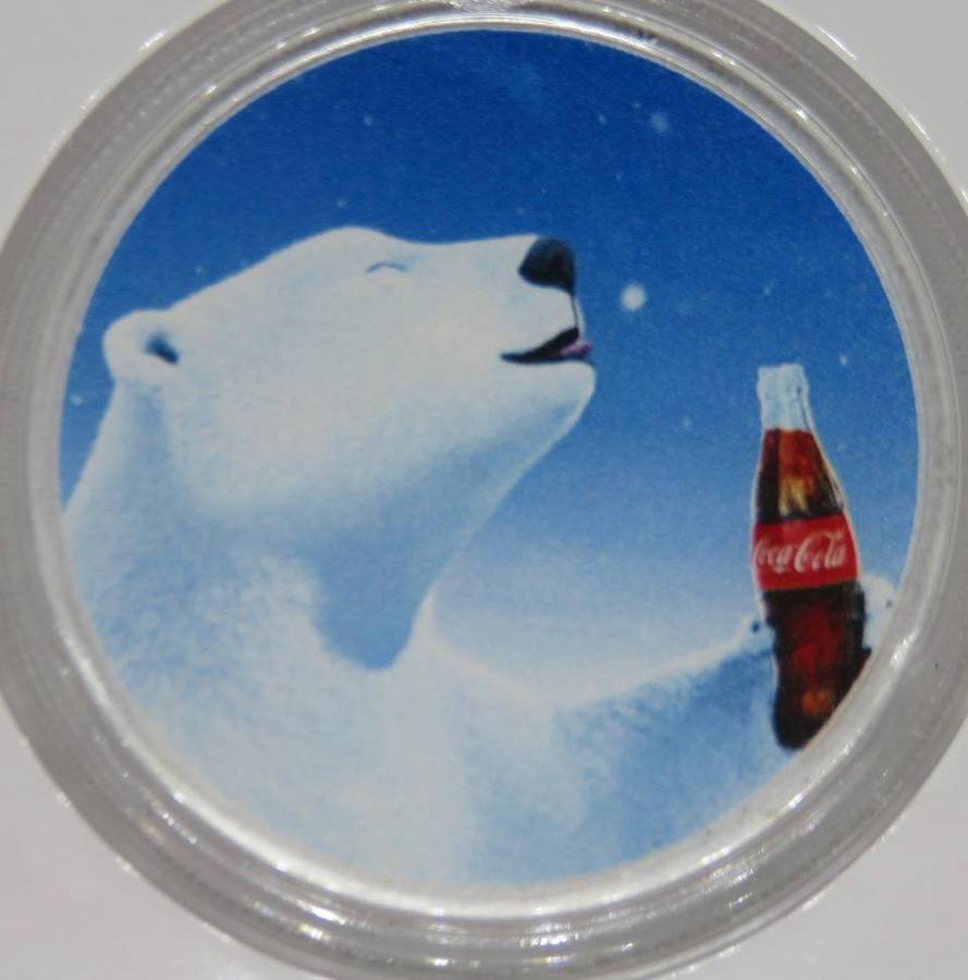 Coca-Cola® 1oz Fine Silver -  Polar Bear Colourised Round. .999 Fine Silver Coin - Always