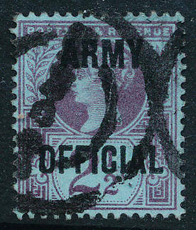 Great Britain Official Stamps - 1896 - 01 - Victoria Army Official - 2½d purple/ blue fine used . SG