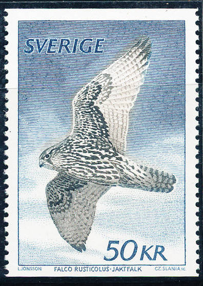 Sweden - 1981 - 50k (Gyrfalcon) mint unhinged booklet stamp. SG 1067 .