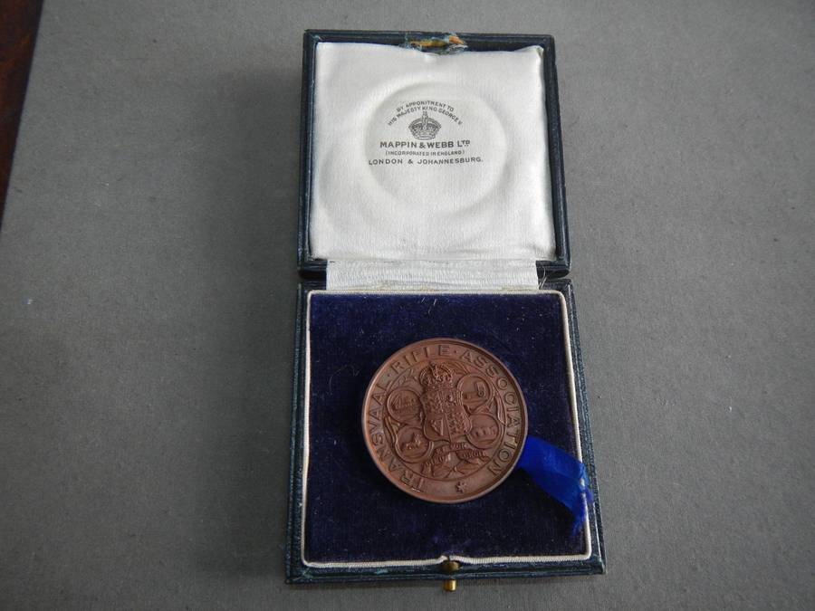 Transvaal rifle association medallion boxed