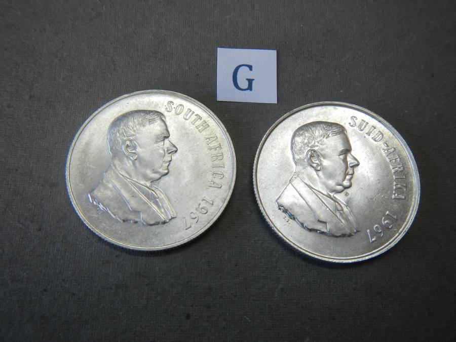South Africa Silver R1 set 1967 English & Afrikaans