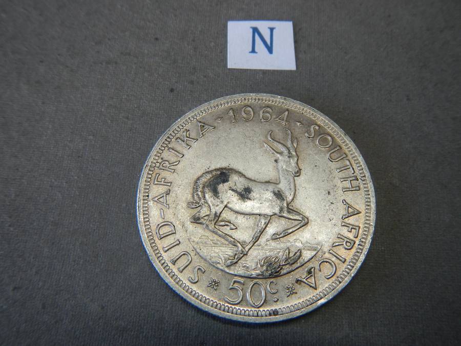 SOUTH AFRICAN 1964 SILVER 50 CENTS COIN
