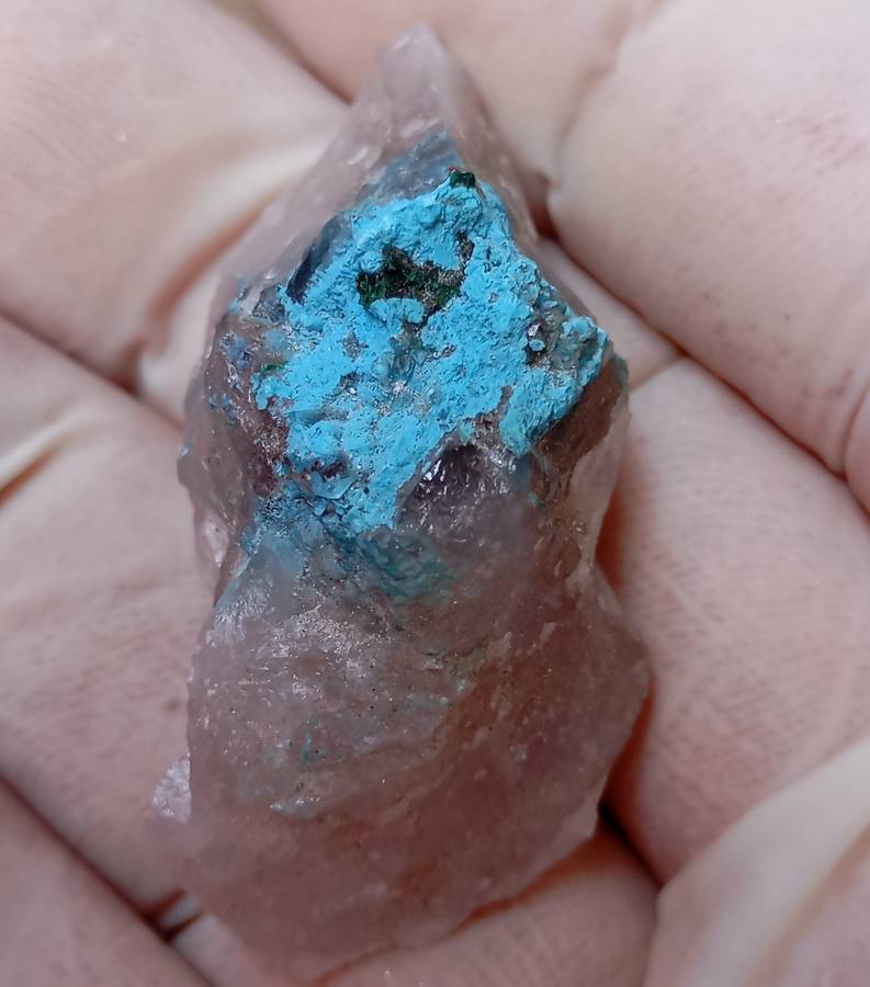 Shattuckite malachite quartz - Kaokoveld Plateau Namibia