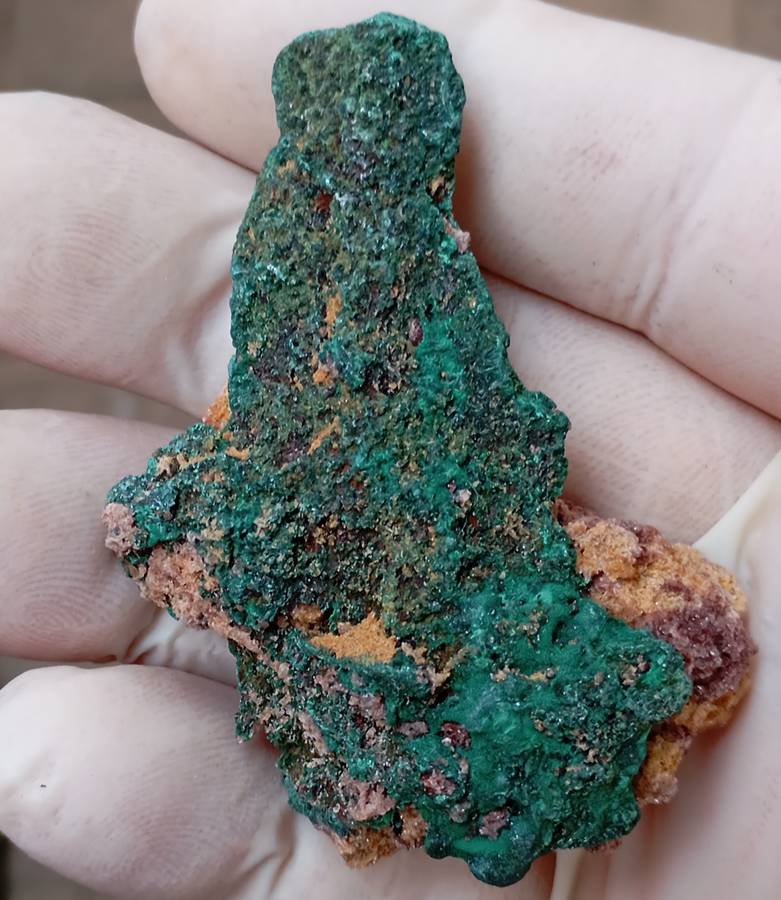 Malachite pseudomorph after baryte - Kolwezi mining district DRC Congo