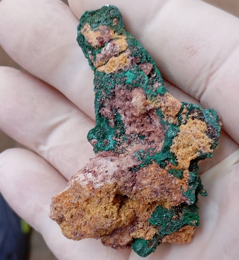 Malachite pseudomorph after baryte - Kolwezi mining district DRC Congo