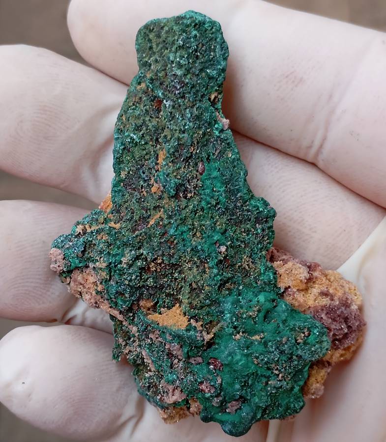 Malachite pseudomorph after baryte - Kolwezi mining district DRC Congo
