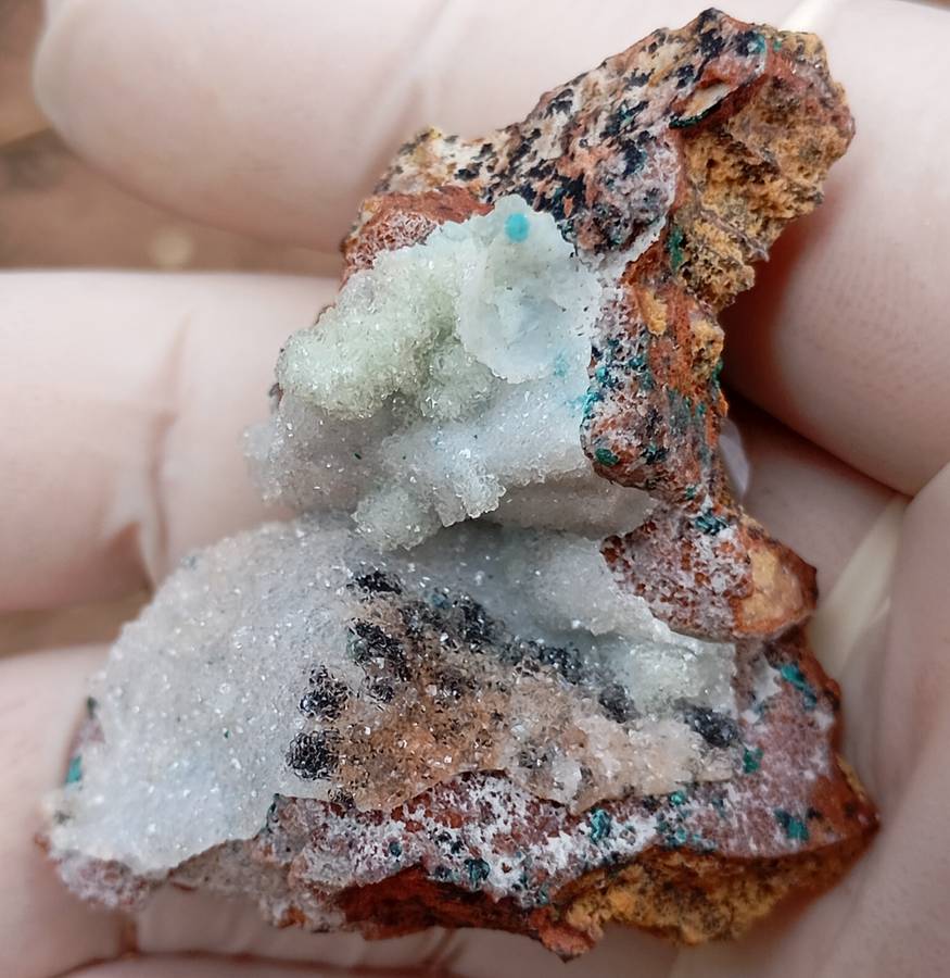 Pseudomalachite heterogenite quartz - Tenke Fungume mine DRC Congo