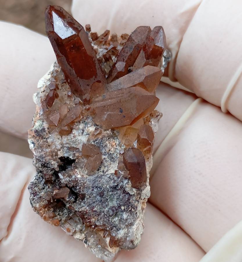 Hematite in quartz - Orange River N Cape South Africa