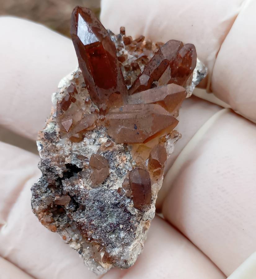 Hematite in quartz - Orange River N Cape South Africa