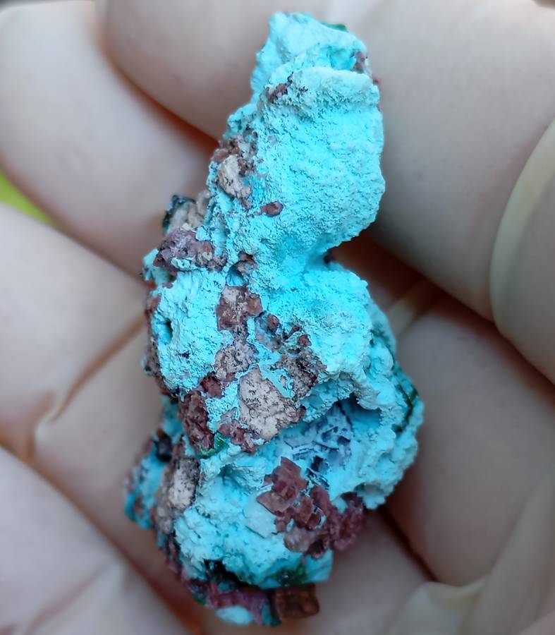 Cobaltoan calcite heterogenite chrysocolla malachite - Kakanda deposit DRC Congo